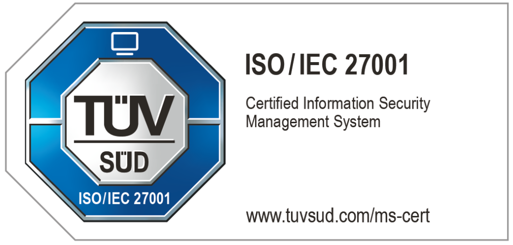 TÜV SÜD PRüfzeichen Cloud&Heat Technologies Certification ISO 27001